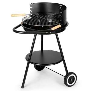 ModernHOME ugljeni roštilj s kotačima, crni, rešetka promjera 42 cm - ModernHOME Vrtni roštilj, peć