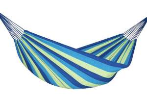 Podwójne łóżko hamakowe ZLT 160x220 cm + torba do przechowywania prezentów #zielono-niebieski