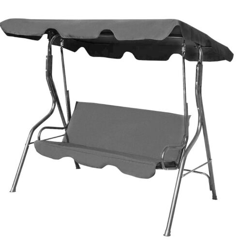 Garden Line 3-seater grey garden swing bed with canopy