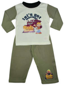 Bob the Builder kids pajamas, long sleeve t-shirt and pants, green and white - Kids' Pajama & Nightgown