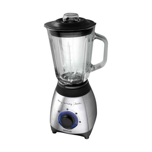 Blender Sencor SBL4371, 600W, din oțel inoxidabil și negru, cu recipient din sticlă, funcție puls, zdrobire gheață