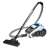 Blaupunkt VCC301 bagless vacuum cleaner, white and blue, with a silver telescopic tube and a black floor nozzle