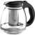 Lamart glass teapot with stainless steel infuser and black handle