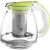 Lamart Glass Teapot with Green Accents and Stainless Steel Infuser