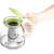 Lamart LT7028 1.5L glass teapot with green lid and stainless steel infuser, open lid