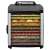 Sencor SFD 7000BK Food Dehydrator, black, front view, 10 trays, with food
