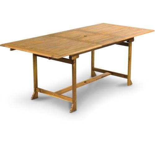 Fieldmann FDZN 4104-T garden table, brown, acacia wood, extendable, umbrella hole