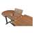 Fieldmann extendable oval garden table, brown, showing the extension mechanism