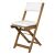 Angled view of Fieldmann folding garden chair with cushion