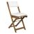 Angled view of Fieldmann folding garden chair with cushion