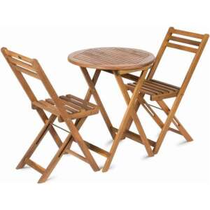 Fieldmann balcony set with round table and two chairs, brown - Garden Set