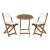 Fieldmann balcony set with round table and two chairs with white cushions, brown