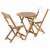 Fieldmann balcony set with round table and two chairs with white cushions, brown