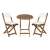 Fieldmann balcony set with round table and two chairs with white cushions, brown