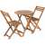 Fieldmann balcony set with round table and two chairs, brown