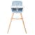 Kikkaboo Woody Fix High Chair - Blue, featuring 5-point harness and adjustable tray