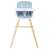 Kikkaboo Woody Fix High Chair - Blue, convertible to toddler chair