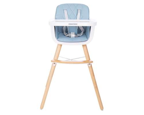 Scaun de masă Kikkaboo Woody Fix - Albastru, design modern cu picioare din lemn