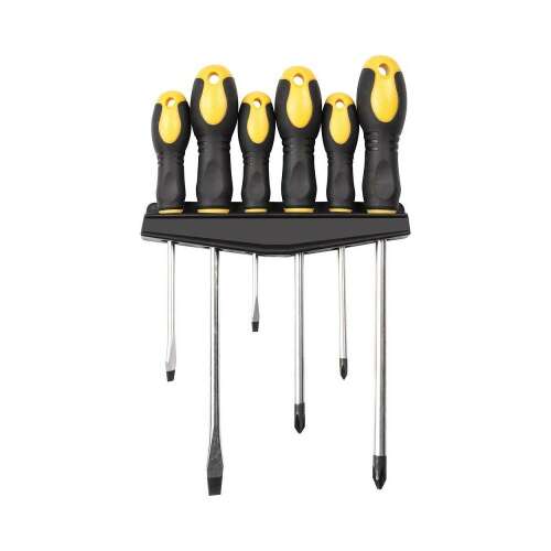 Fieldmann FDS 1102-6R Csavarhúzókészlet, 6 darabos csavarhúzókészlet fali tartóval, lapos és csillag csavarhúzók