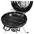 Fieldmann FZG 1004 charcoal grill, open lid, showing chrome grill grate and inner rack