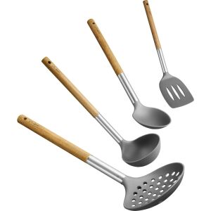 Lamart 4-Piece Kitchen Utensil Set with Wooden Handles - Kitchen Tool Set