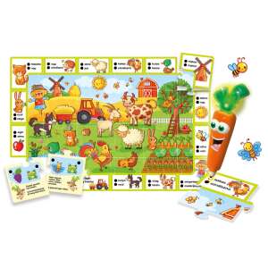 Carotina Vidékre Utazik puzzle játék beszélő tollal, 24 darabos, 16 interaktív feladat, tanulj meg farm állatokat és szavakat, 3 éves kortól - Lisciani