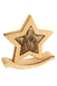 Wooden rocking star Christmas decoration, 20 cm tall - Nonbrand Christmas Decoration