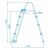 Schemat wymiarów drabinki basenowej Intex 3-stopniowej