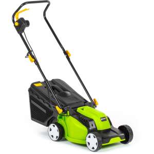 Fieldmann FZR 2025-E Electric Lawn Mower, green and black, 3/4 view - Lawn Mower