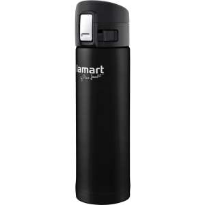 Lamart LT4045 420ml schwarze Edelstahl-Vakuumflasche - Lamart Thermoskannen und Getränkehalter