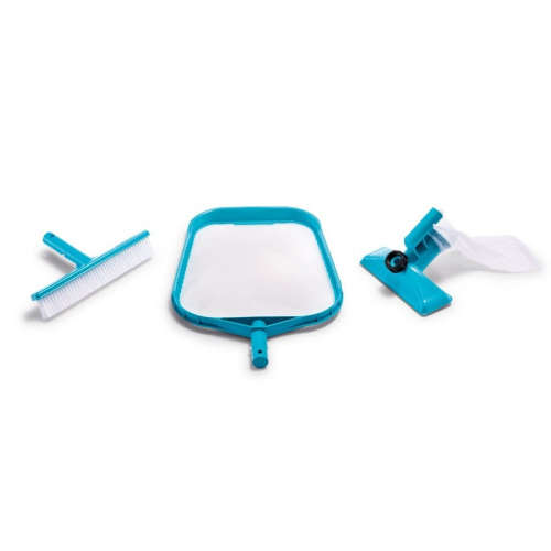 INTEX pool cleaning set, includes a net, brush, and vacuum head