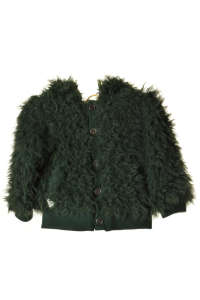 Green faux fur jacket for girls, Boboli brand - Kids' Jacket