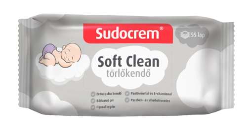 Sudocrem Soft Clean vlažne maramice za bebe, 55 komada, nježno čišćenje i njega za osjetljivu kožu