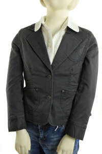 s.Oliver dark grey cotton girl jacket, front view - Kids' Jacket