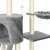 Funfit XL 5-tier cat tree with scratching post in grey, close-up of the cat house and platform