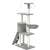 Funfit XL 5-tier cat tree with scratching post in grey, side view