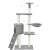 Funfit XL 5-tier cat tree with scratching post in grey, front view