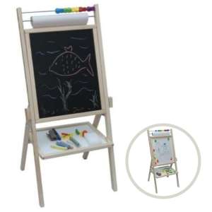 Tabla de scris si desenat cu abac 2in1 cu doua fete + accesorii 3toysM #alb/negru