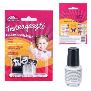 Funtattoo Kozmetikai Testragasztó 5 ml, csillámtetováláshoz, sablonokkal, használati utasítással és ragasztóval - Tetoválás