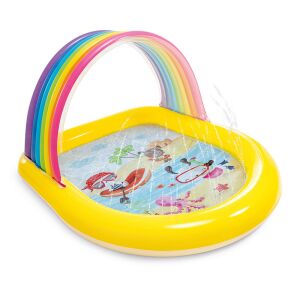 Intex Rainbow Arch Inflatable Kiddie Pool with Sprinkler - Pool and Beach Toy