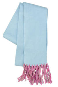 Puma women's light blue scarf with pink fringe - Puma