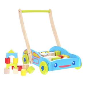 Ecotoys Járássegítő építőkockákkal - Autó #kék