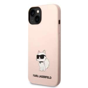 Karl Lagerfeld Silicone iPhone 14 Plus case with Choupette cat design, pink - Karl Lagerfeld Phone Case