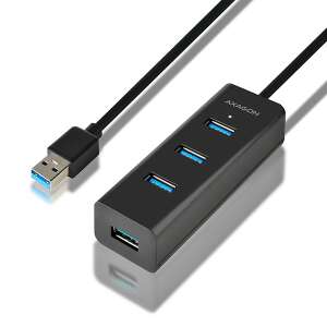 Angled view of Axagon HUE-S2BL 4-Port USB 3.0 Hub - AXAGON