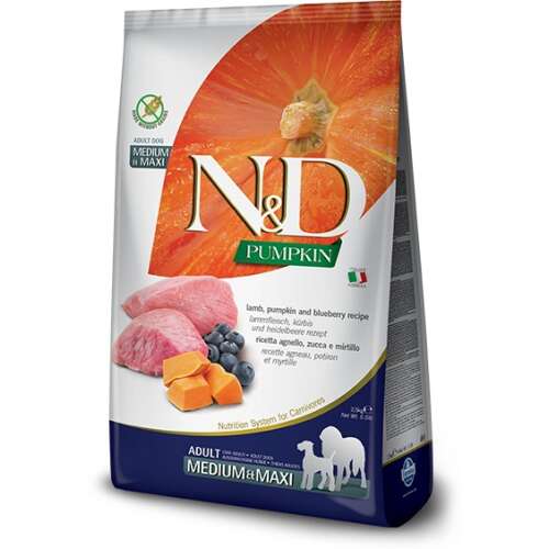 N&D Bárány, Tök, Áfonya Felnőtt Kutyaeledel - Gabona mentes - 24 kg