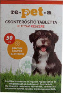 Re-pet-a csonterősítő tabletta kutyáknak 50 db 31449066 Táplálékkiegészítő, kisállat tápszer