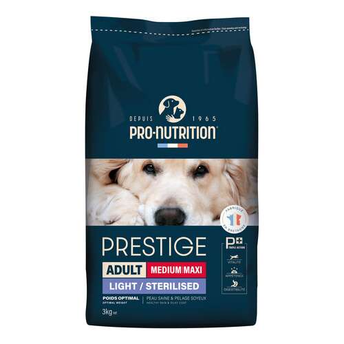 Pro-Nutrition Prestige Adult Medium & Maxi Light / Sterilised Pork 3 kg