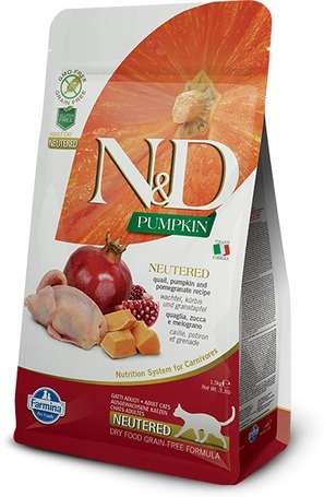 N&D Cat Grain Free Neutered fürjjel, sütőtökkel és gránátalmával 300 g