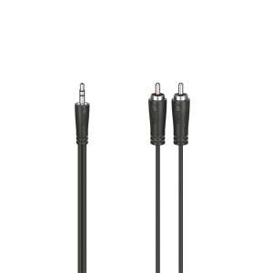 Hama FIC 3.5mm jack to 2 RCA audio cable, 1.5m long, black - Cable