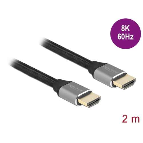 Delock 83996 2m Ultra nagy sebességű HDMI kábel, 8K 60Hz, fekete